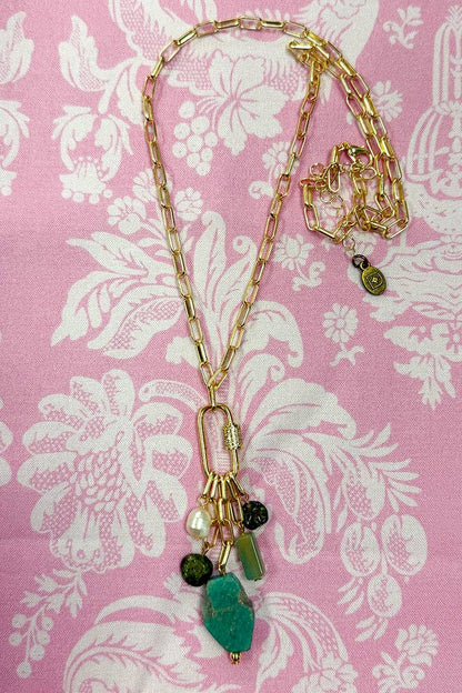 Karla Long Chain Link Necklace with Pendant