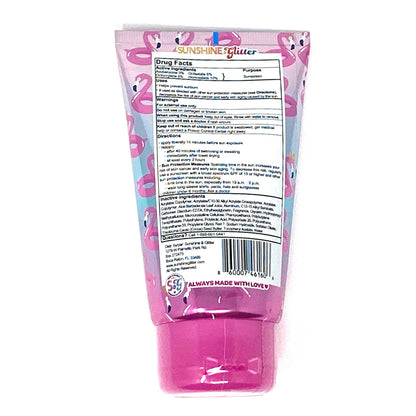 Pink tube with ingredient label on a white background