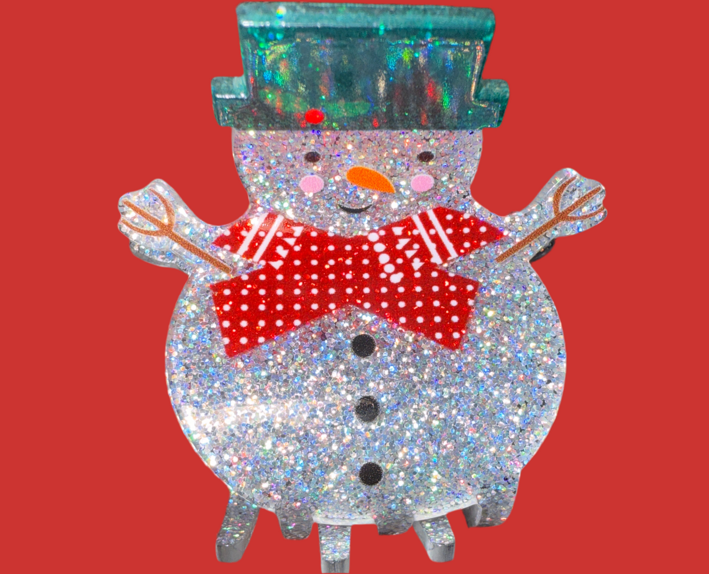 Glitter Snowman Hairclip