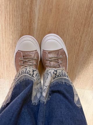 Pink rose gold glitter Aman sneakers