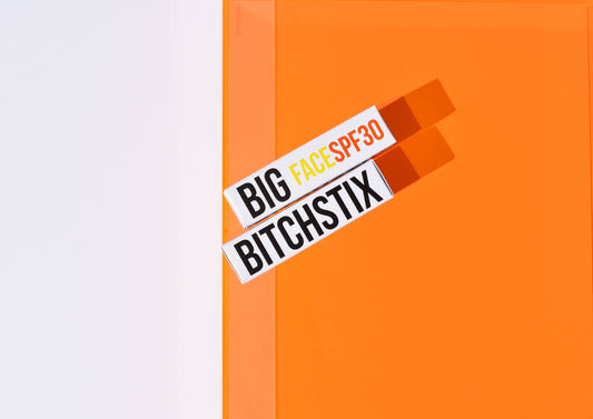Orange product packaging with text 'BIG BITCHSTIX' on a white background