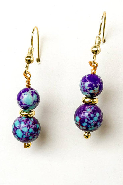 Ruthie Blue & Purple Jasper Dangle Earrings