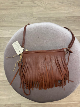 brown fringe crossbody bag