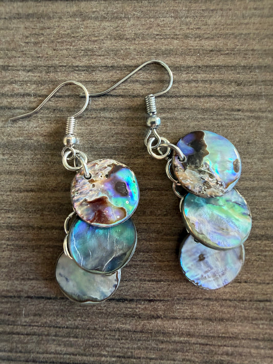 Abalone Disc Dangle Earring