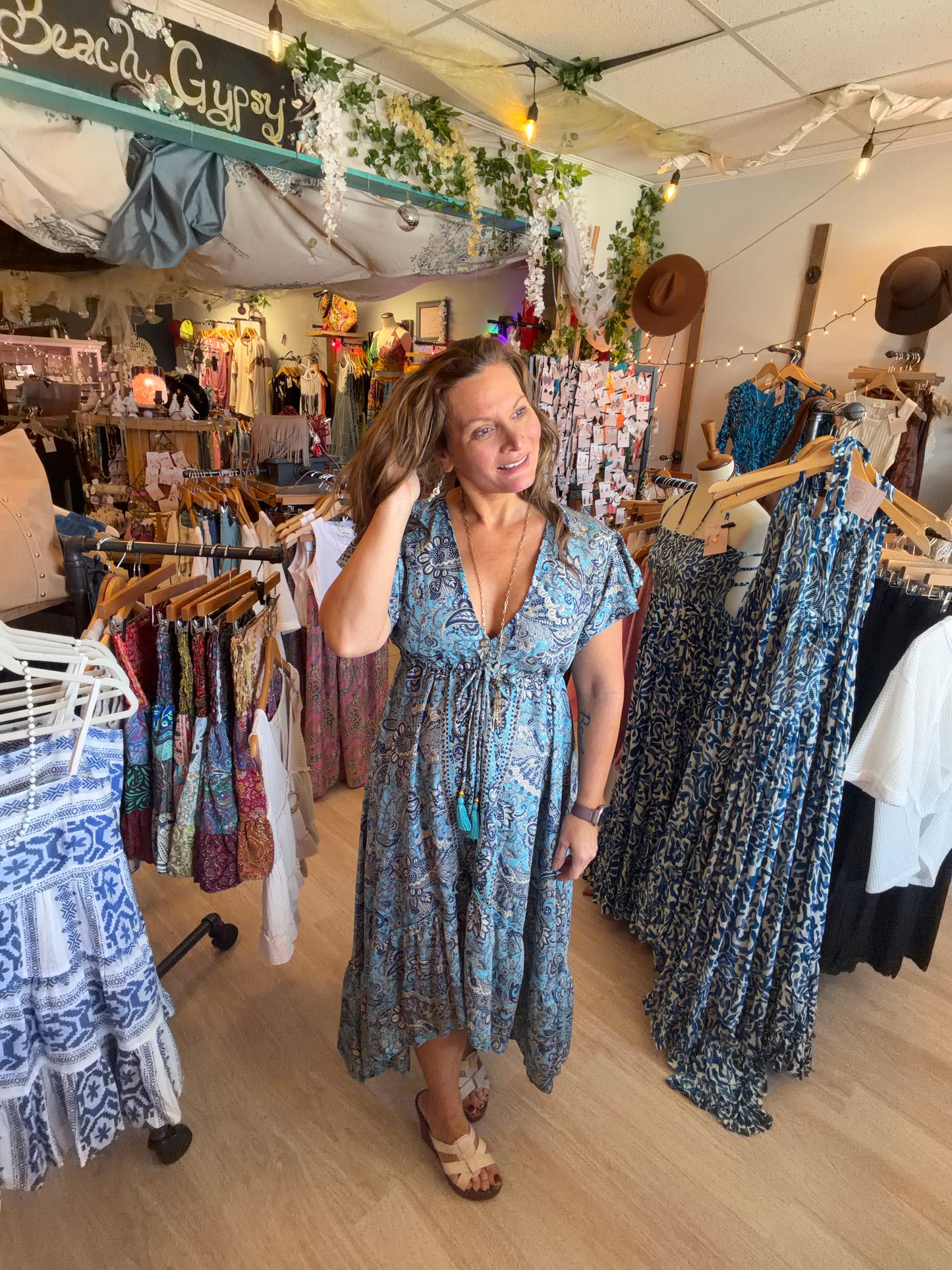 Hi-Lo Paisley Dress