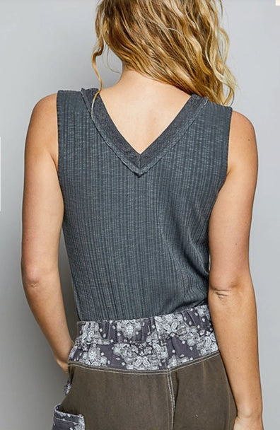 Sleeveless V-Neck Top