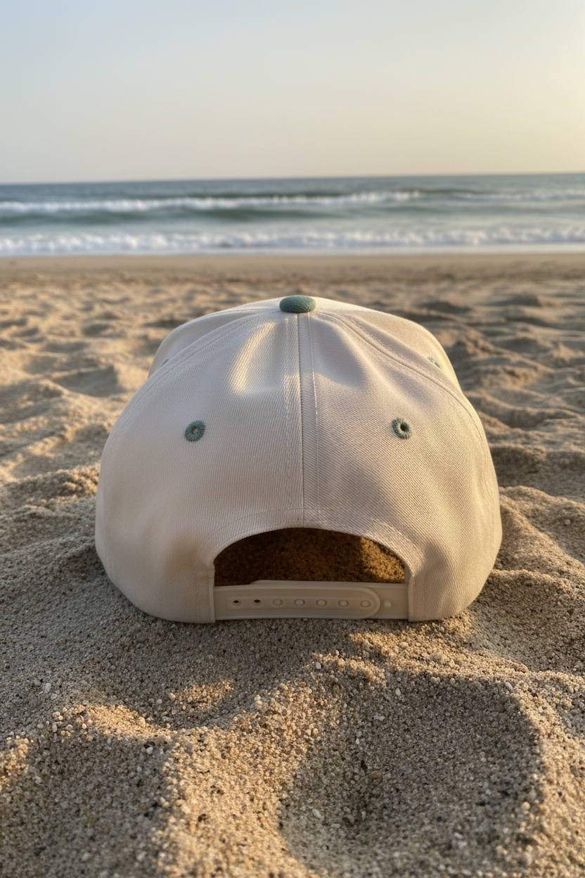 Beach Gypsy Sage Trucker Hat – Sand Dollar Embroidered Two-Tone Cap
