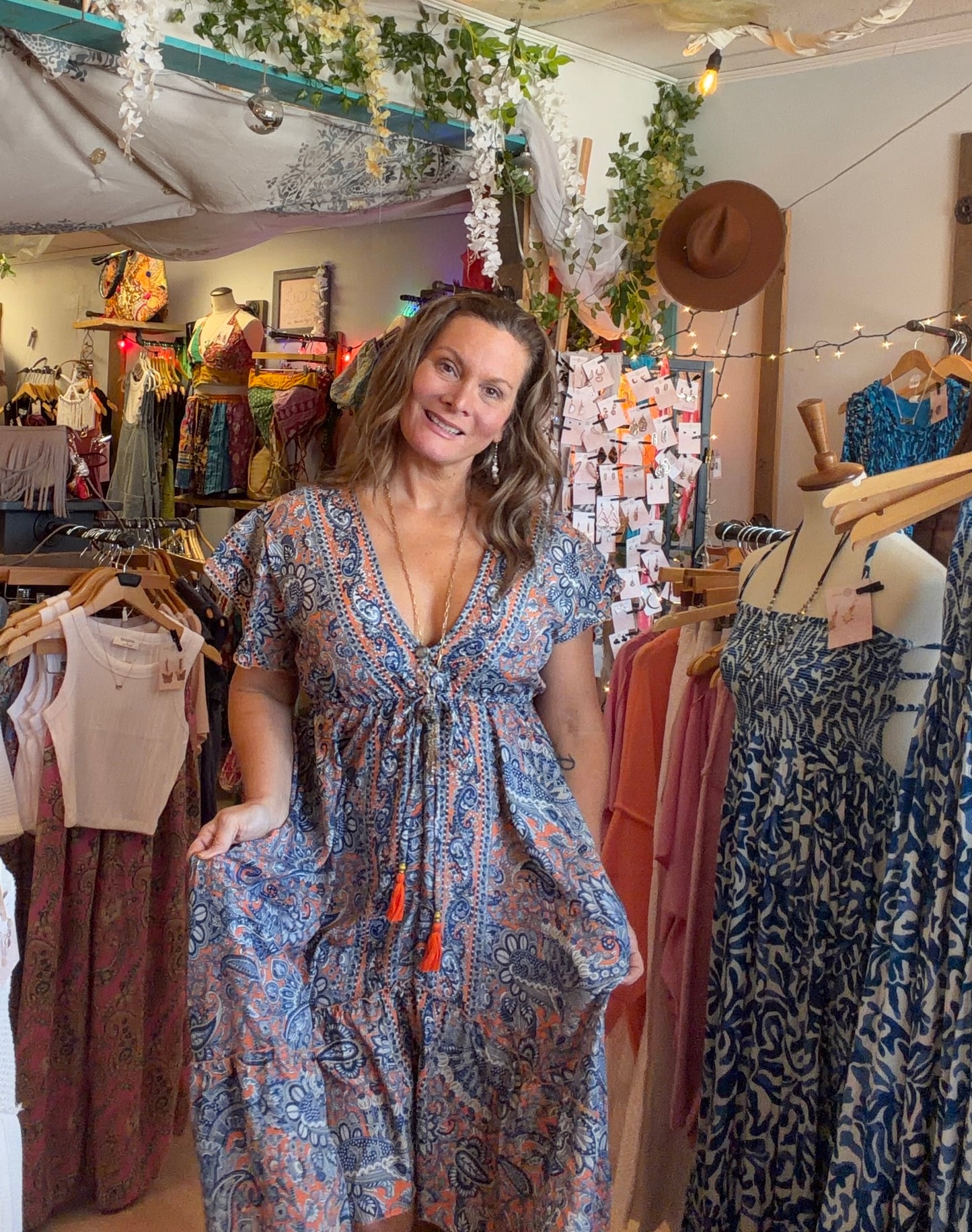 Hi-Lo Paisley Dress