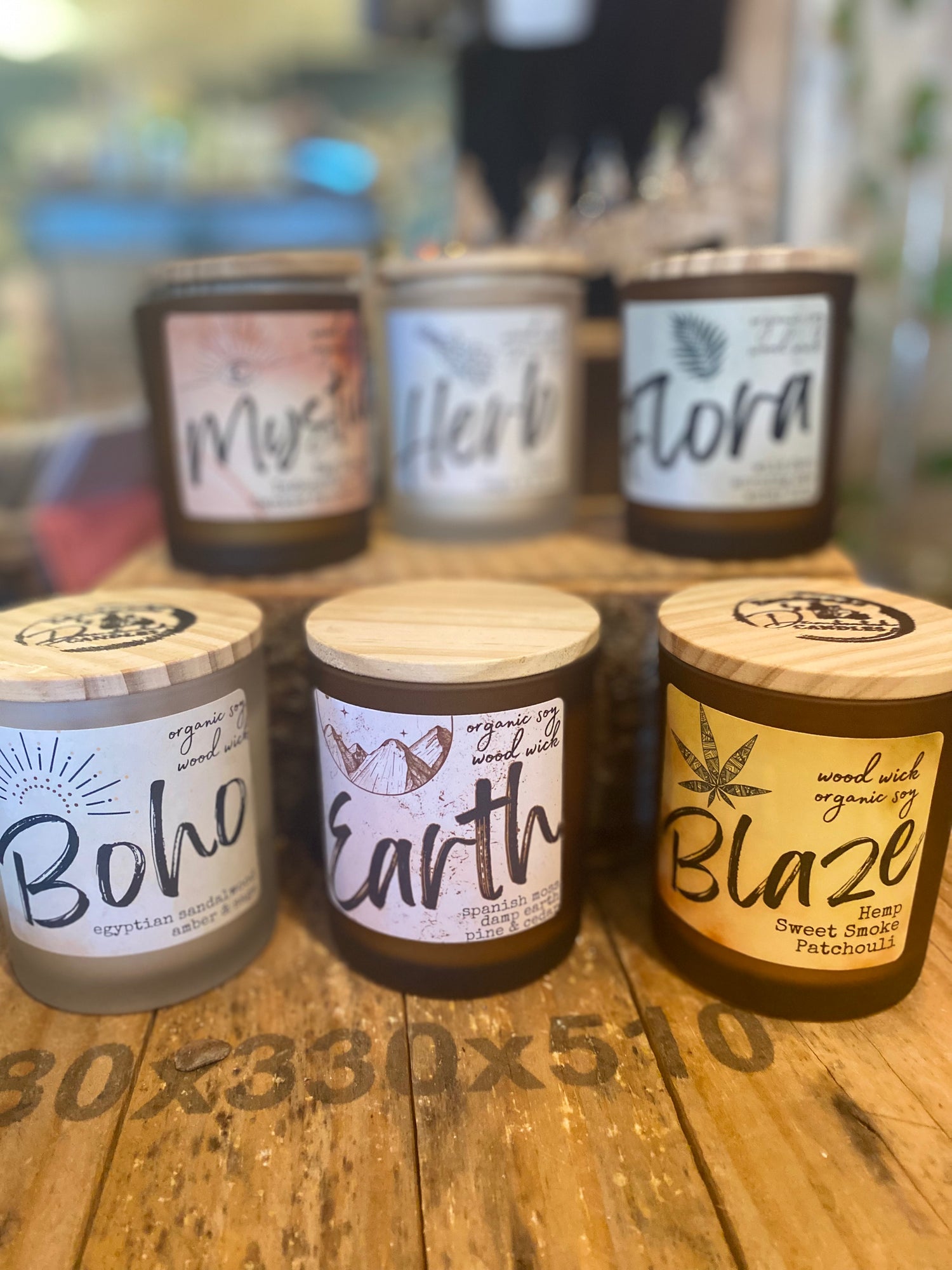 Glass Candles with wood wicks