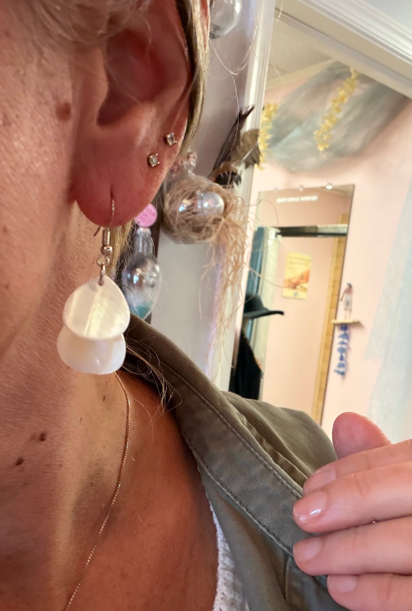 Saltwater Shell Dangle Earrings