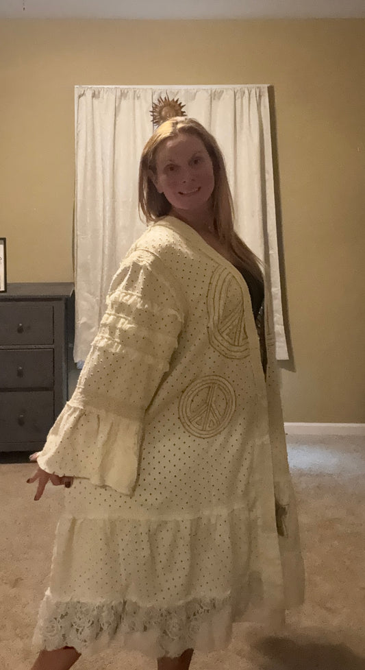 Peace cardigan duster 1