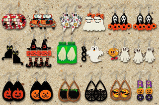 Collection of Halloween-themed earrings 