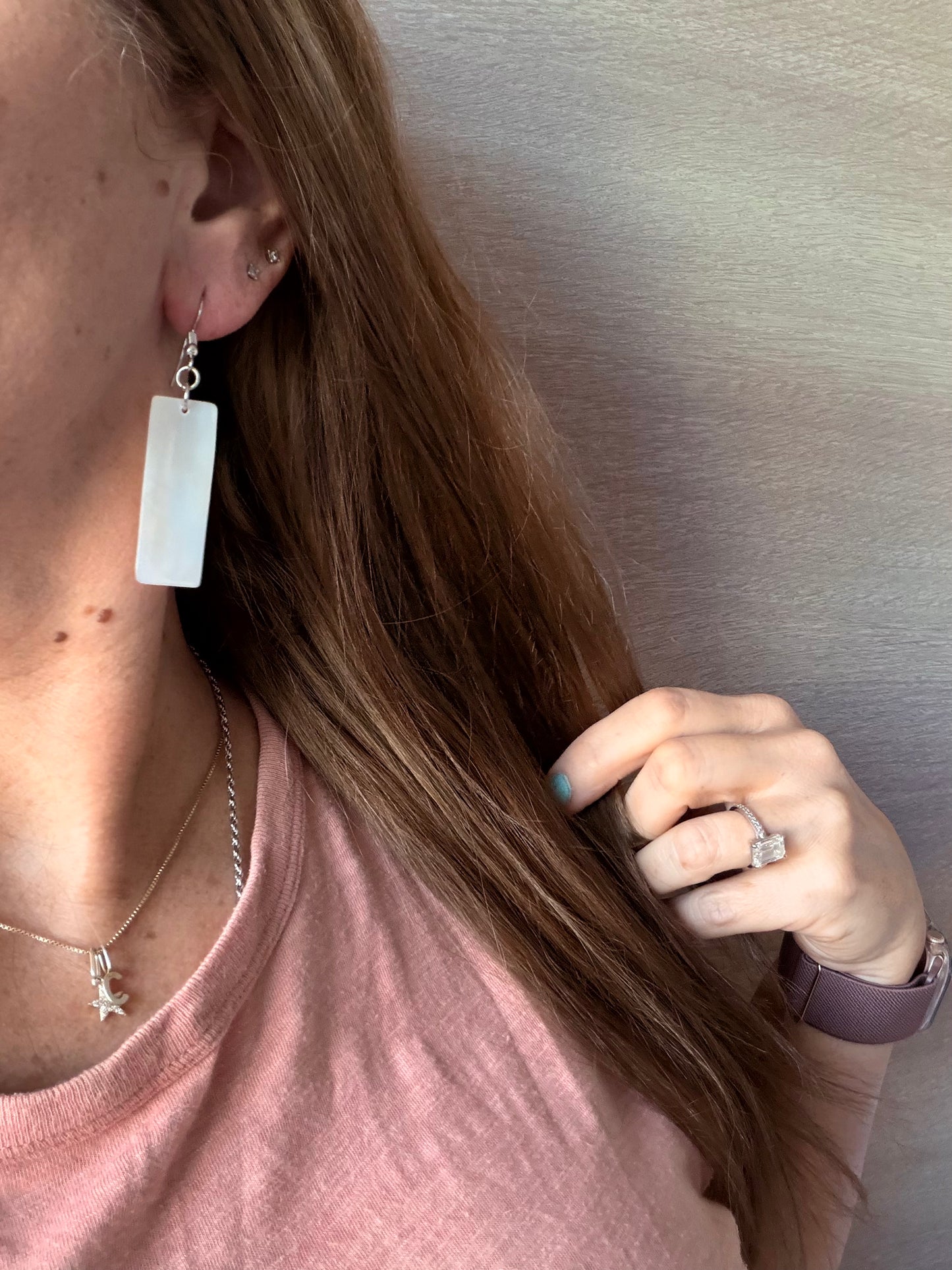 Seafoam Shell Dangle Earrings