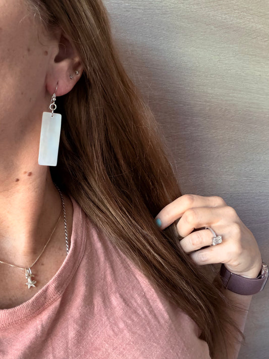 Seafoam Shell Dangle Earrings