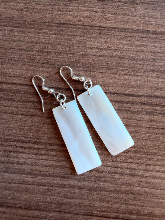 Seafoam Shell Dangle Earrings