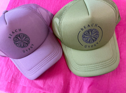 Green and Purple Beach Gypsy trucker hat