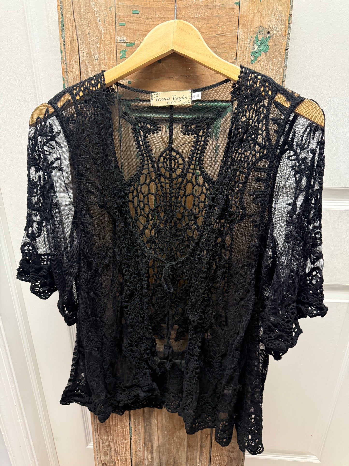Crochet cardigan black