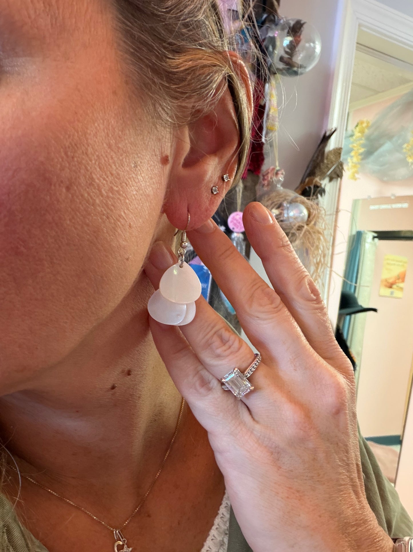 Saltwater Shell Dangle Earrings