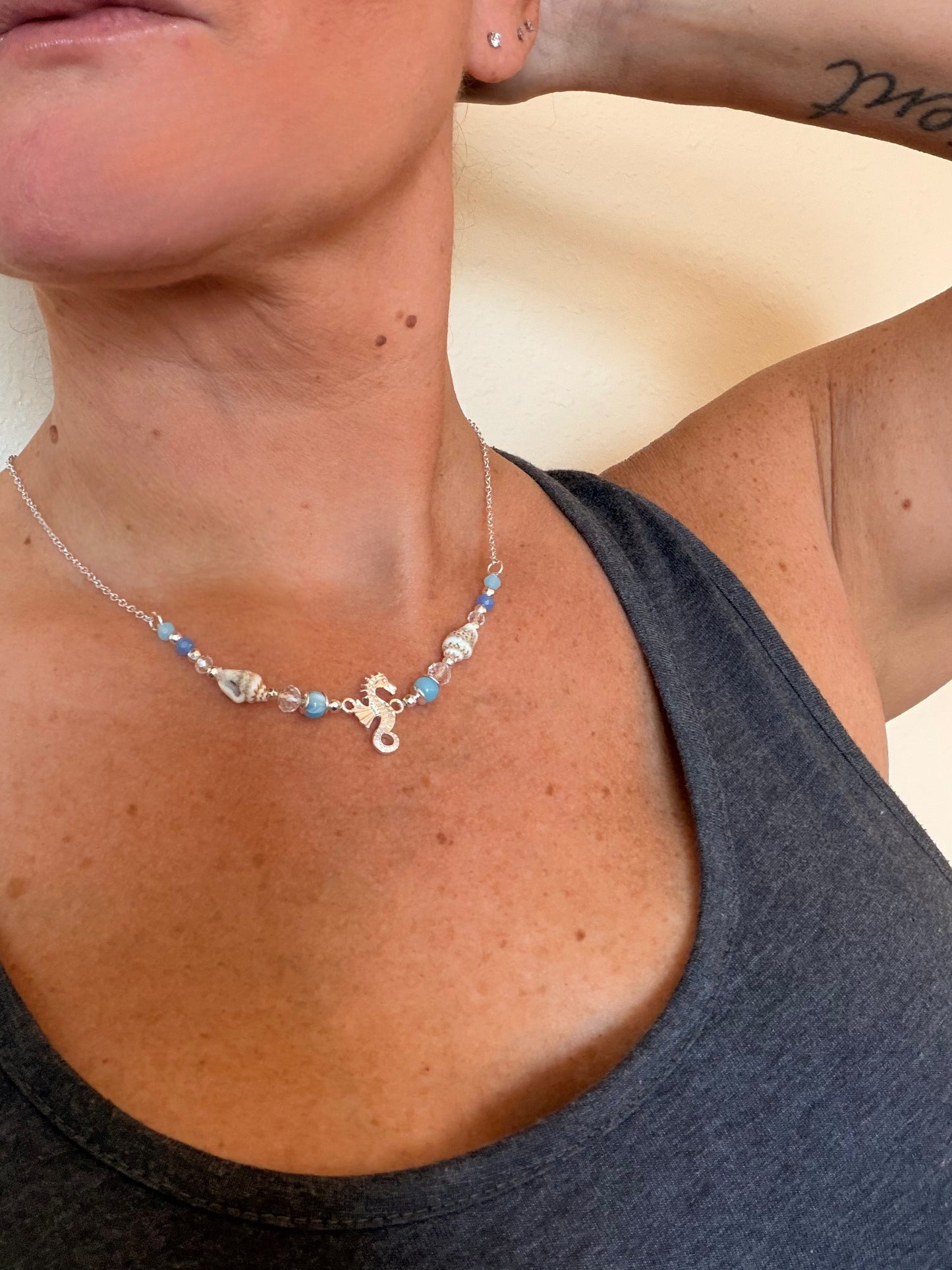 Seahorse and seashell necklace on oman in Berlin, MD nearby Ocean City