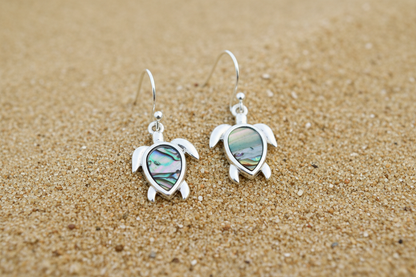 Abalone Turtle Dangle Earrings