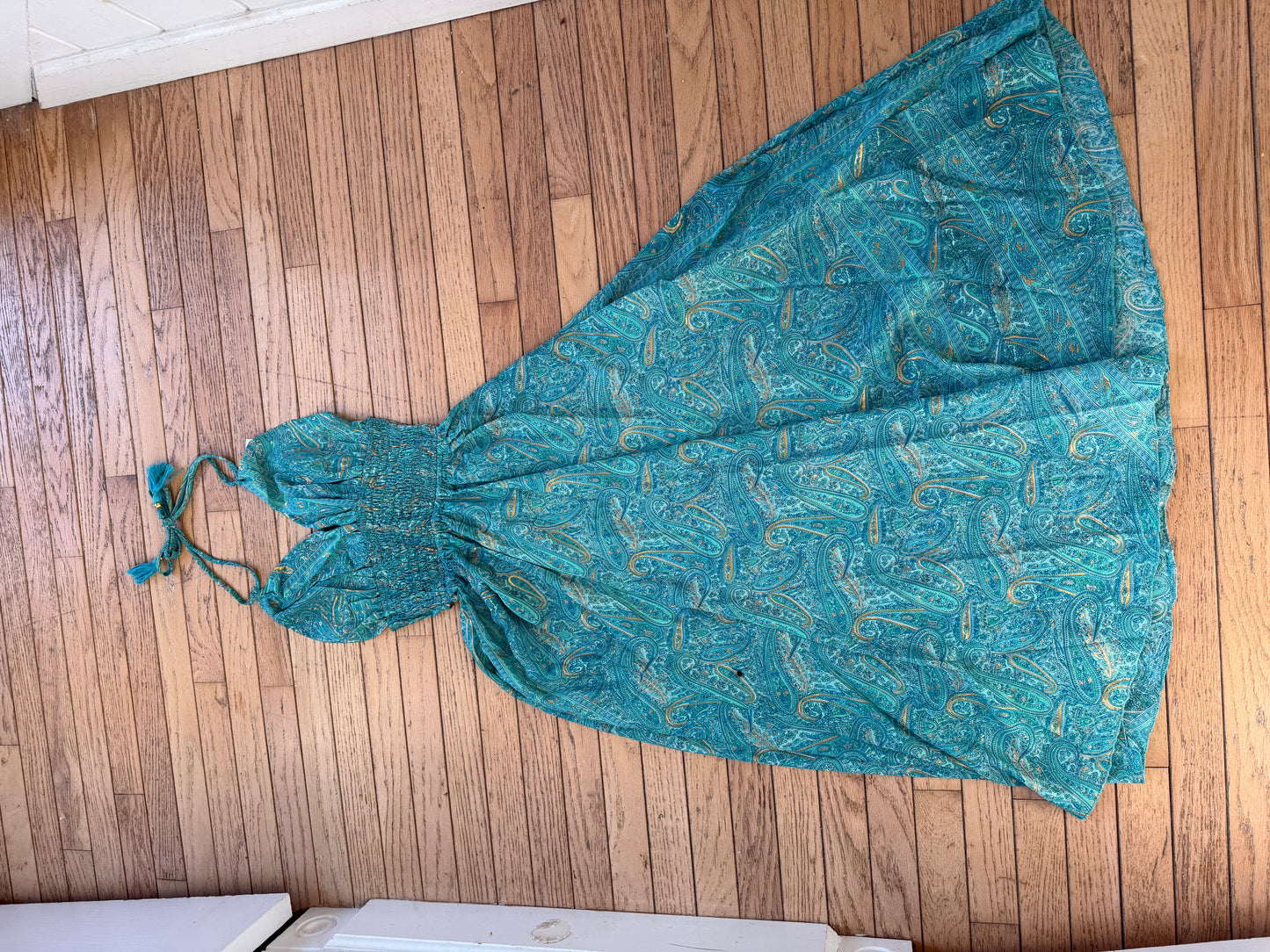 Paisley Silk Halter Dress