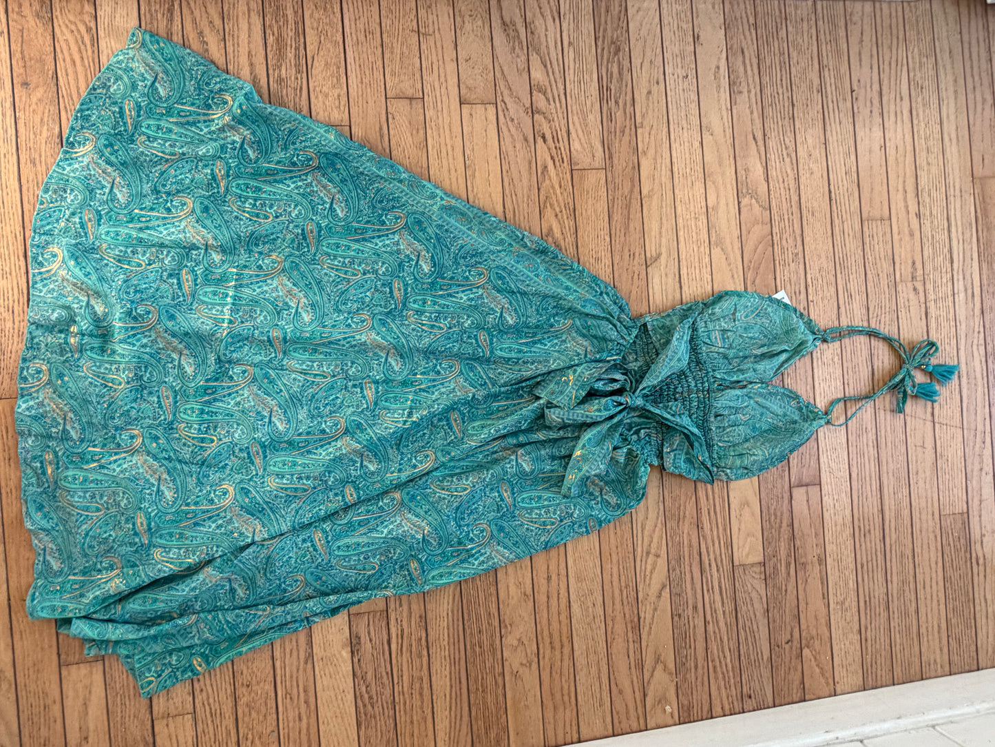 Paisley Silk Halter Dress