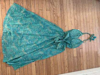 Paisley Silk Halter Dress