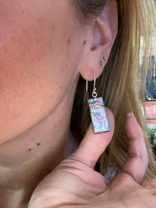 Custom made map of Berlin Earrings . Sterling silver.