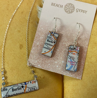 Berlin Custom Vintage Map Earrings