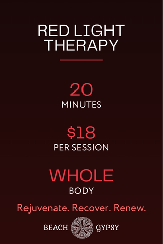Whole-body red light therapy session details at Beach Gypsy Berlin MD near Ocean City