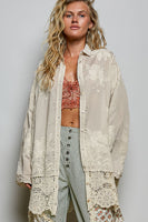 Antiqued Lace Button-Down Shirt