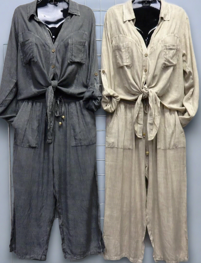 Button down top with adjustable sleeves