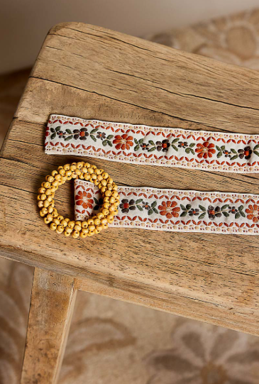 BELT237 Cream Multi