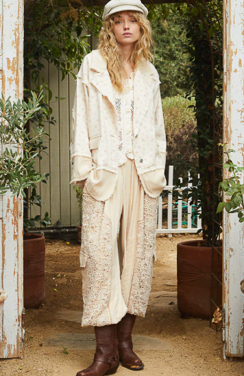 Floral Patch Jacket, Ivory Floral