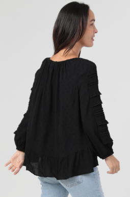 LS RCC Swiss Dot Peasant Top with Tie