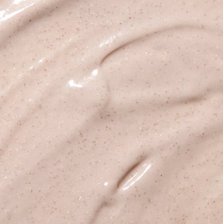 Close-up of a smooth, beige-colored cream or paste