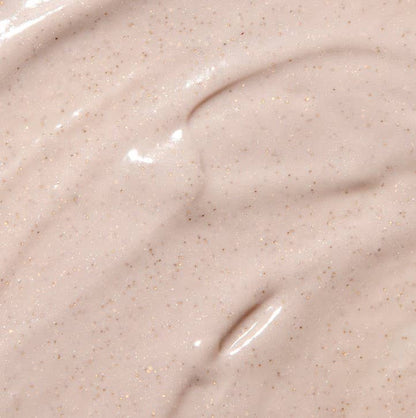 Close-up of a smooth, beige-colored cream or paste