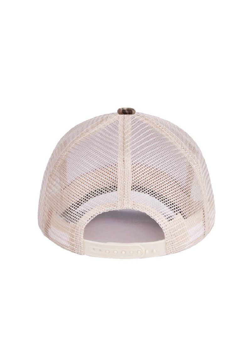Beige mesh cap on a white background 