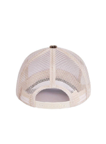 Beige mesh cap on a white background 