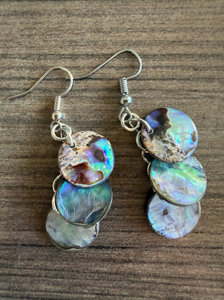 Abalone Disc Dangle Earring - Beach Gypsy