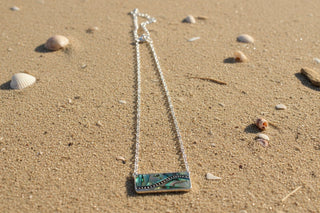 Abalone Wave Pendant Necklace - Beach Gypsy