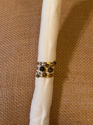 Adjustable 6 Stone Ring Gold - Beach Gypsy