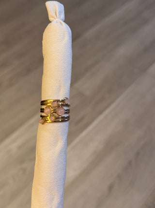 Adjustable 6 Stone Ring Gold - Beach Gypsy