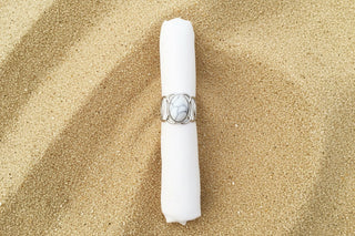 Adjustable Boho Stone Ring – Turquoise, Howlite & Blue | One Size Fits Most - Beach Gypsy