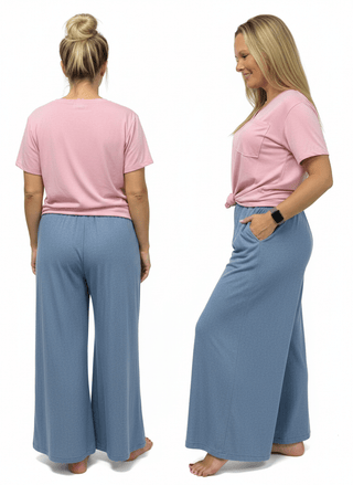 Alba Flowy Pants shown flat, highlighting the relaxed fit