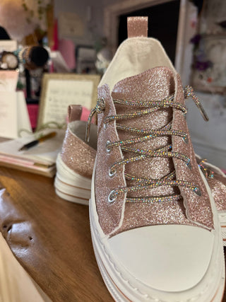 Aman Pink Glitter Sneakers - Beach Gypsy