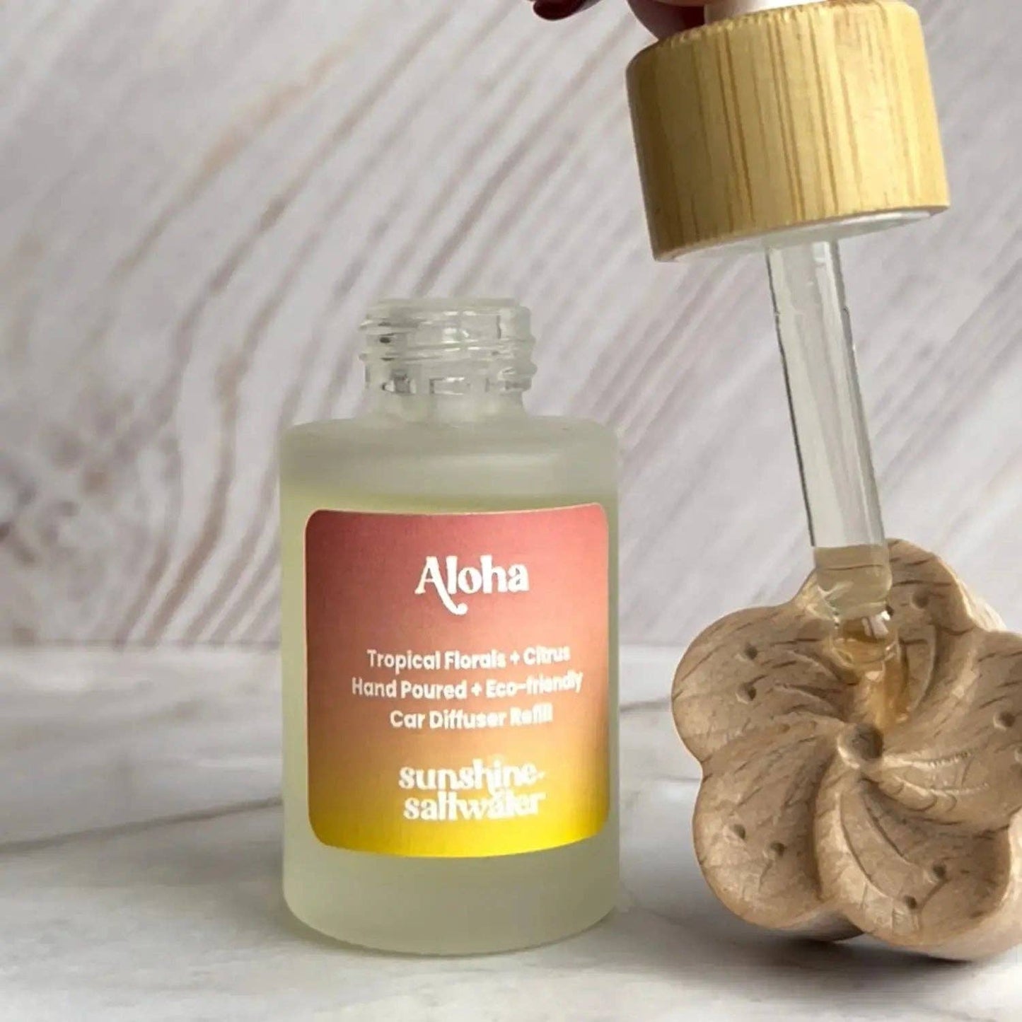 Hibiscus Flower Wood Car Diffuser