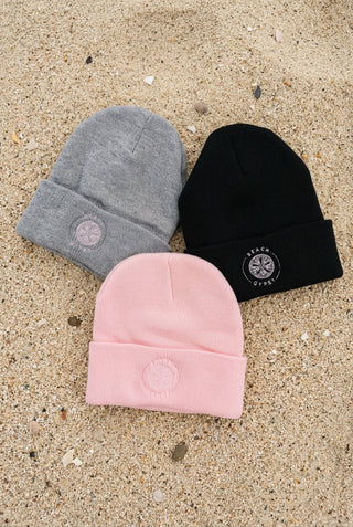 Beach Gypsy Logo Beanie – Black & Pink - Beach Gypsy