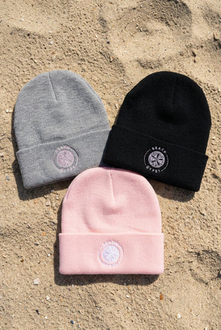 Beach Gypsy Pink Beanie with White Logo - Beach Gypsy