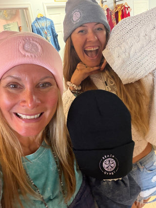 Beach Gypsy Pink Beanie with White Logo - Beach Gypsy